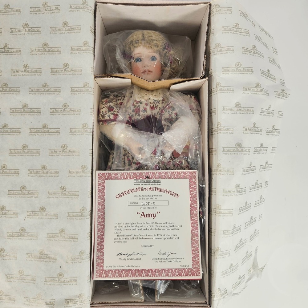 Ashton Drake Amy Little Women Porcelain Doll Wendy Lawton 1994 New in Box